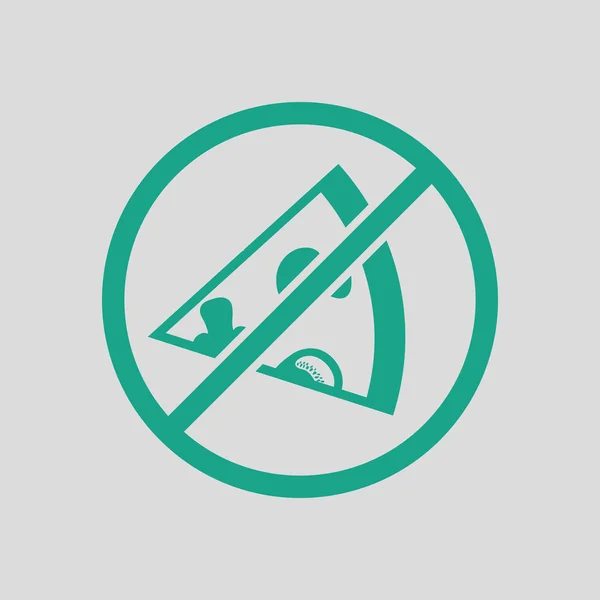 Prohibited pizza icon — Stock Vector
