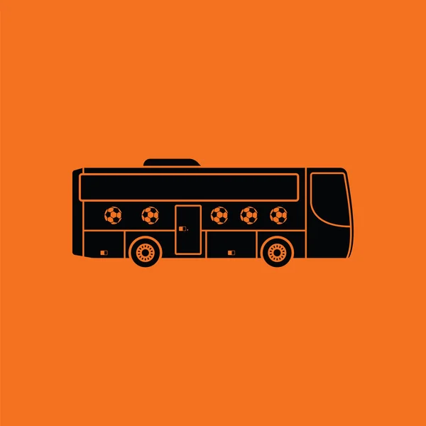 Futebol ícone de ônibus fã — Vetor de Stock