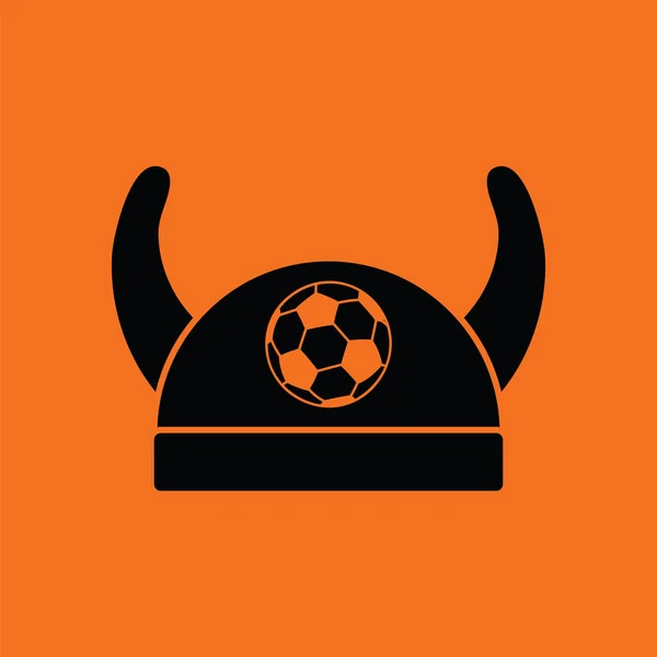 Aficionados al fútbol sombrero con cuernos — Vector de stock