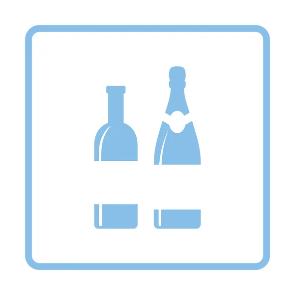 Champagneflaskor ikonen — Stock vektor