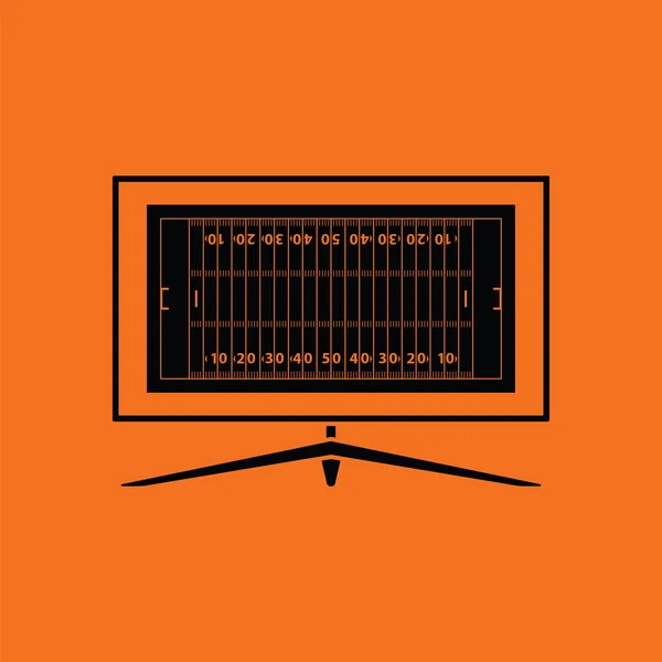 Icono de tv del fútbol americano — Vector de stock