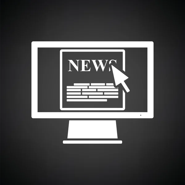 Monitor met nieuws-pictogram — Stockvector