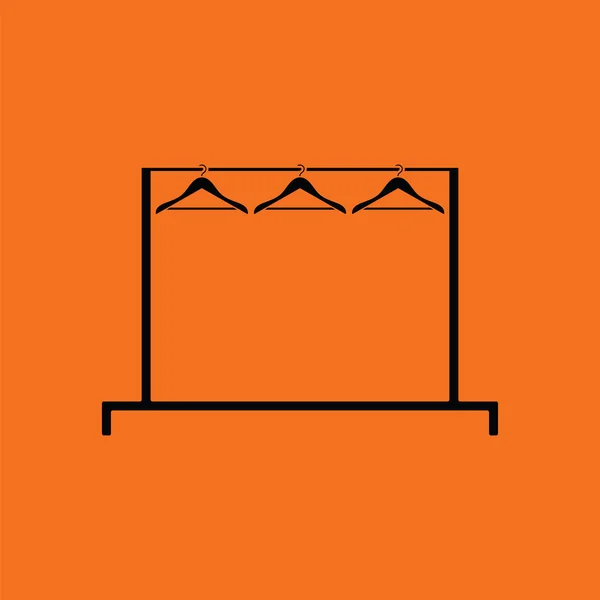 Kleding spoor met hangers pictogram — Stockvector