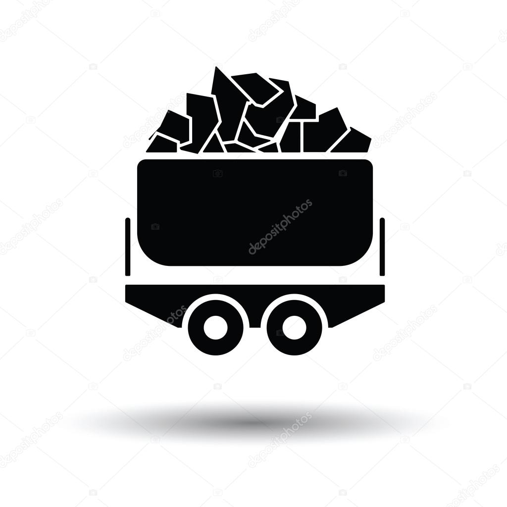 Mine coal trolley icon.