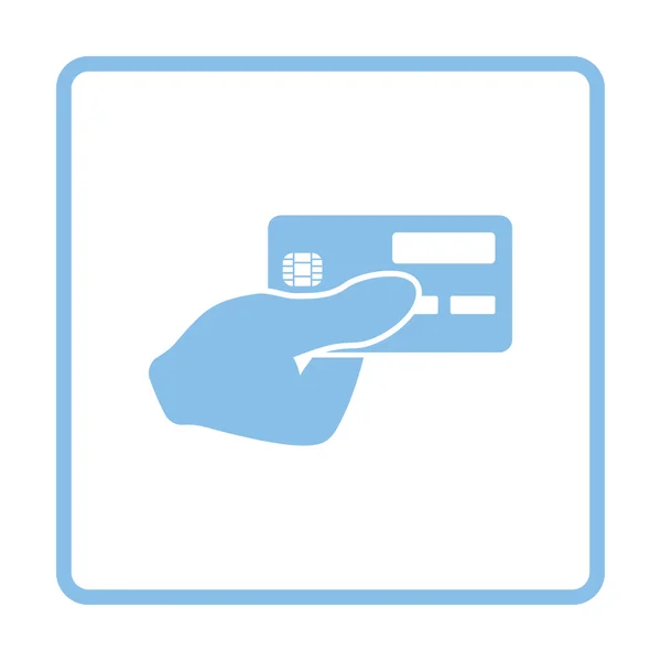 Mão segurando ícone de cartão de crédito — Vetor de Stock