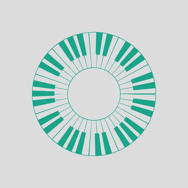 Piano cirkel toetsenbord pictogram — Stockvector