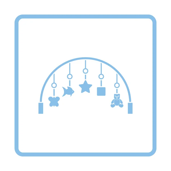 Bambino arco con impiccato giocattoli icona — Vettoriale Stock