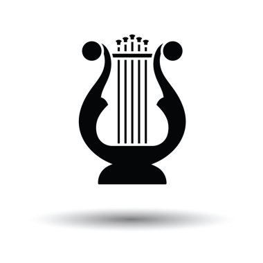 Lyre icon with shadow design clipart