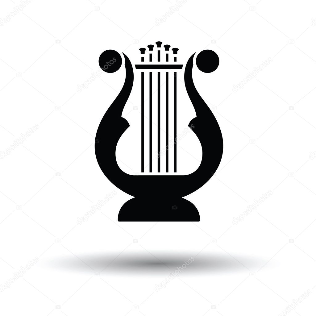 Lyre icon with shadow design