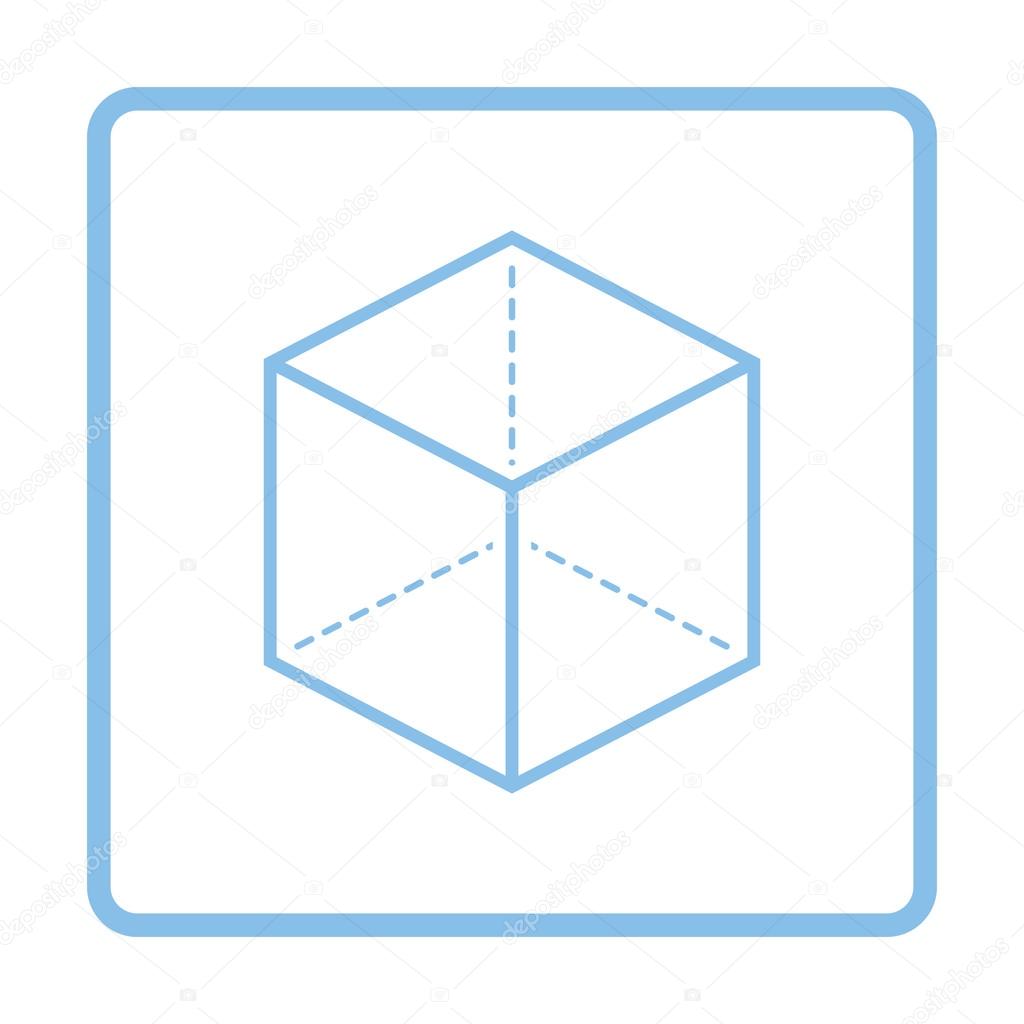 Cube with projection icon