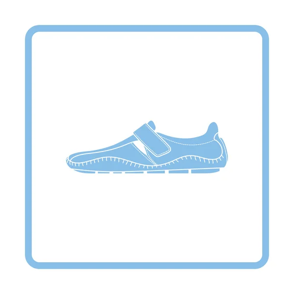 Icono de mocasín azul — Vector de stock