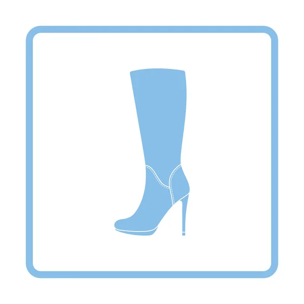 Otoño mujer tacón alto icono de la bota — Vector de stock