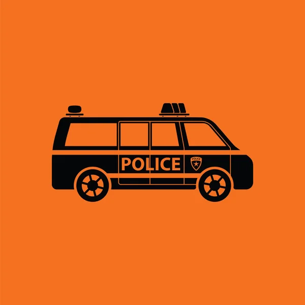 Policía icono furgoneta — Vector de stock