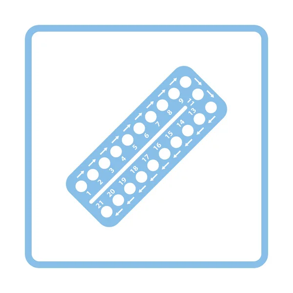 Fogamzásgátló tabletta csomagjának ikonjára — Stock Vector