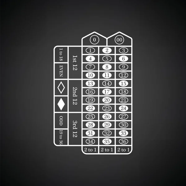 Roulette tabelpictogram — Stockvector