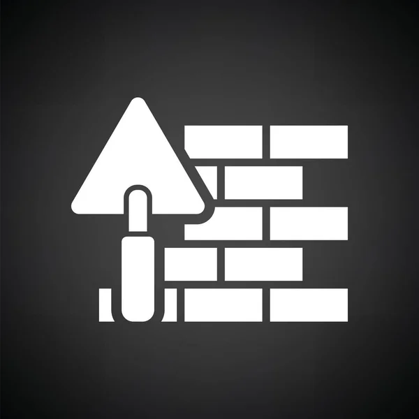 Ikone der Ziegelmauer mit Kelle — Stockvektor