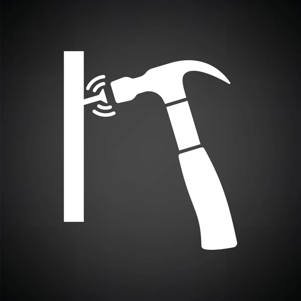 Ikonen för hammare slog att spika — Stock vektor