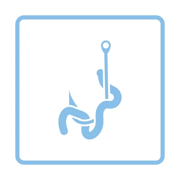 Іконка черв'яка на гачку — стоковий вектор
