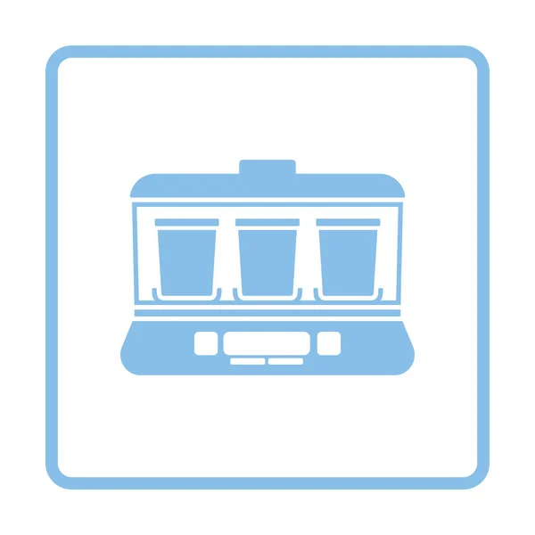 Yogur fabricante máquina icono — Vector de stock