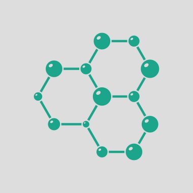Icon of chemistry hexa connection of atoms clipart