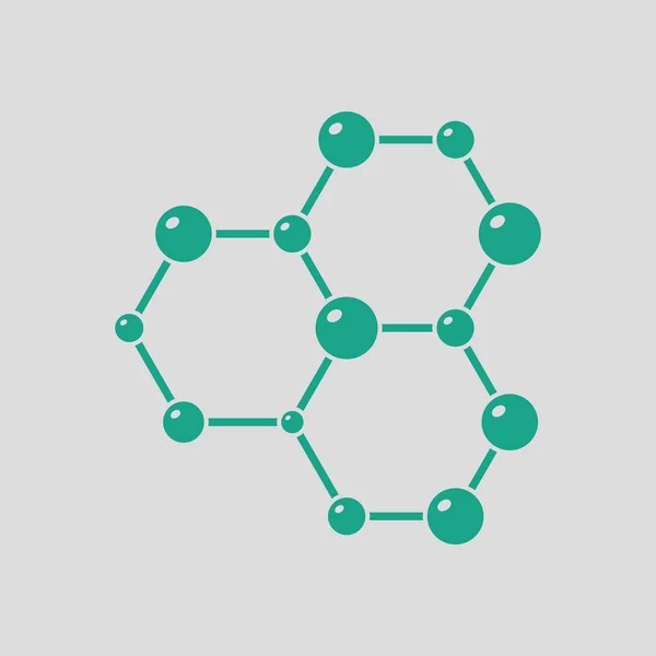 Icono de química hexa conexión de átomos — Vector de stock