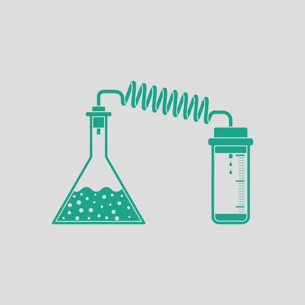 Icona di reazione chimica con due fiaschette — Vettoriale Stock