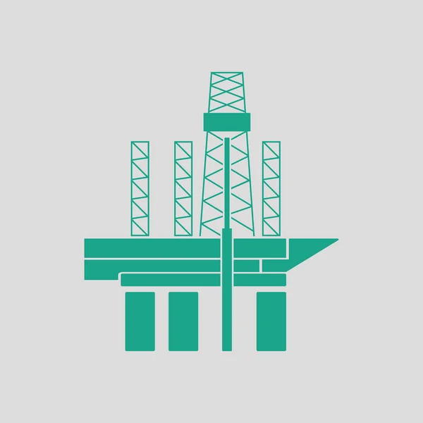 Olie zee platform pictogram — Stockvector