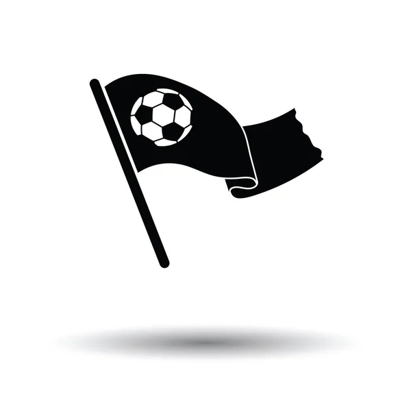 Football fans waving flag with soccer ball icon — Stock Vector