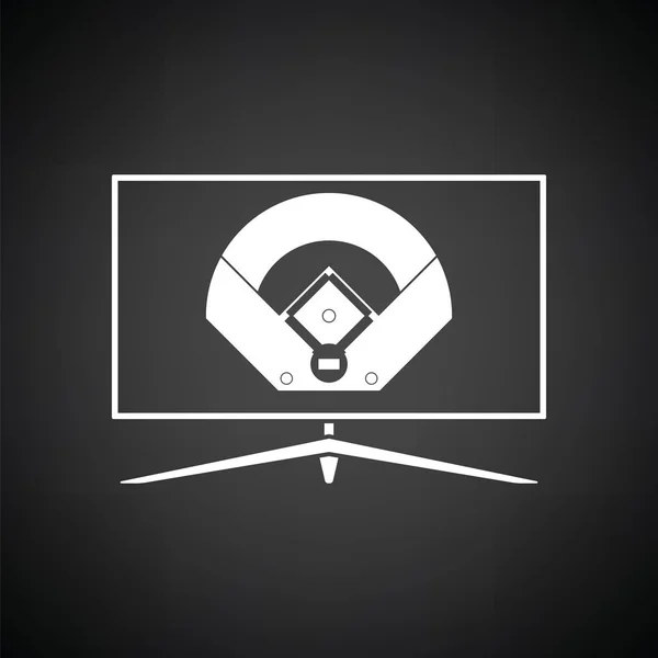 Икона перевода бейсбольного ТВ — стоковый вектор