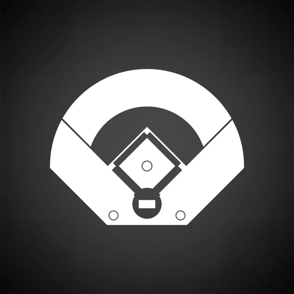 Pictogram voor honkbal veld luchtfoto — Stockvector