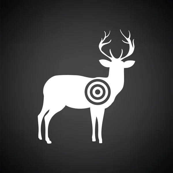 Sylwetka jelenia z ikona docelowa — Wektor stockowy