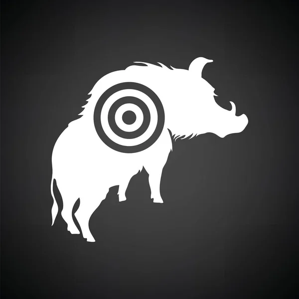 Wildschweinsilhouette mit Zielsymbol — Stockvektor