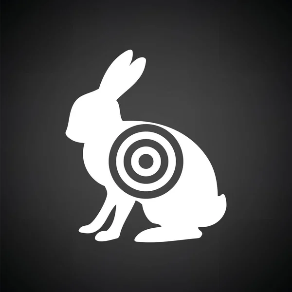 Силуэт зайца с иконкой цели — стоковый вектор