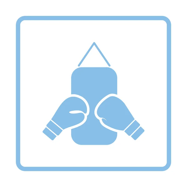Boxing pear and gloves icon — Stock Vector