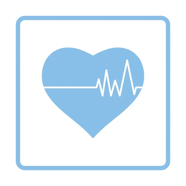 Hart met pictogram voor cardio-structuurdiagram — Stockvector