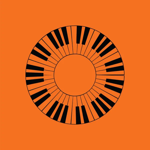 Icône clavier cercle piano — Image vectorielle