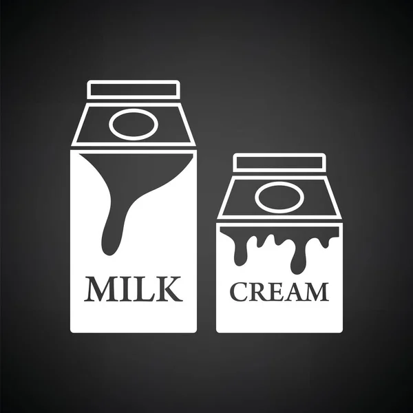 Ícone de recipiente de leite e creme — Vetor de Stock