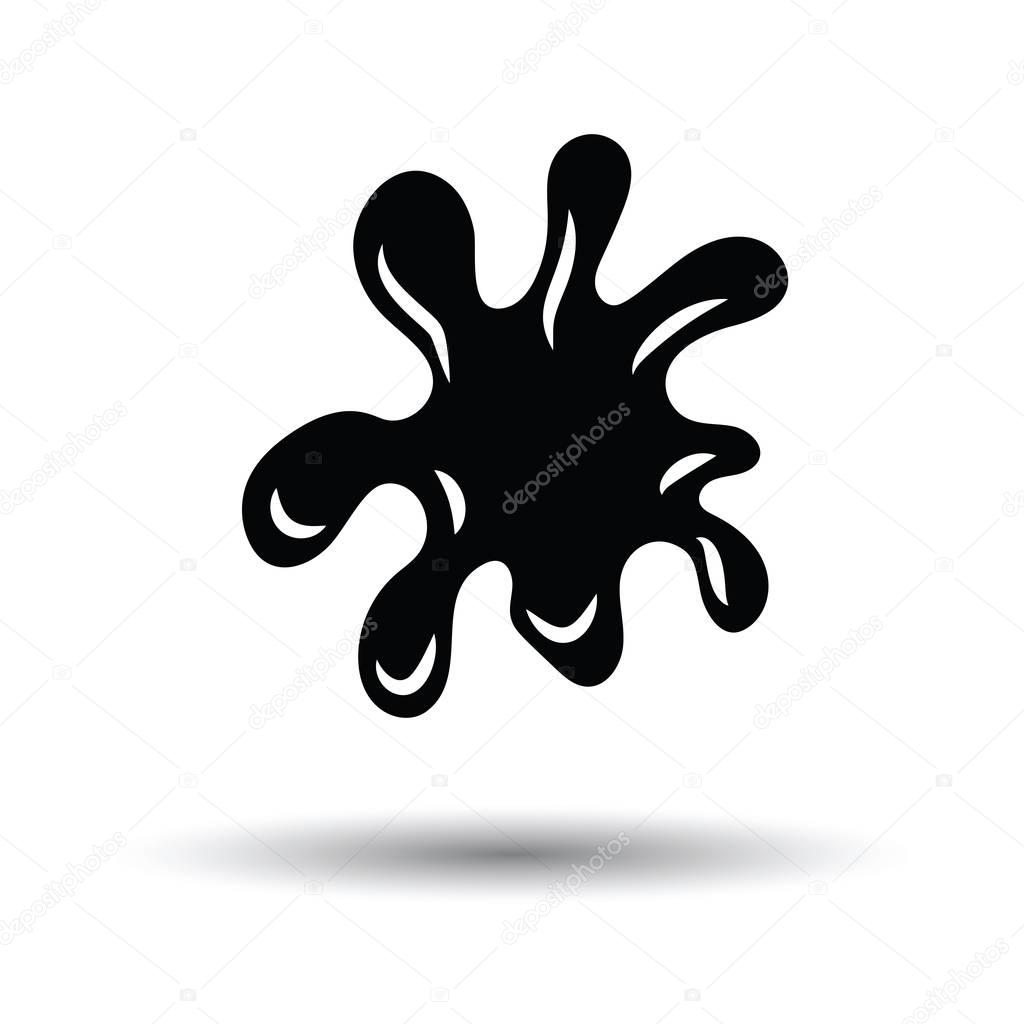 Paint blot icon. White background with shadow design. Vector illustration.