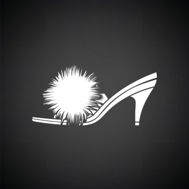 Woman pom-pom shoe icon clipart