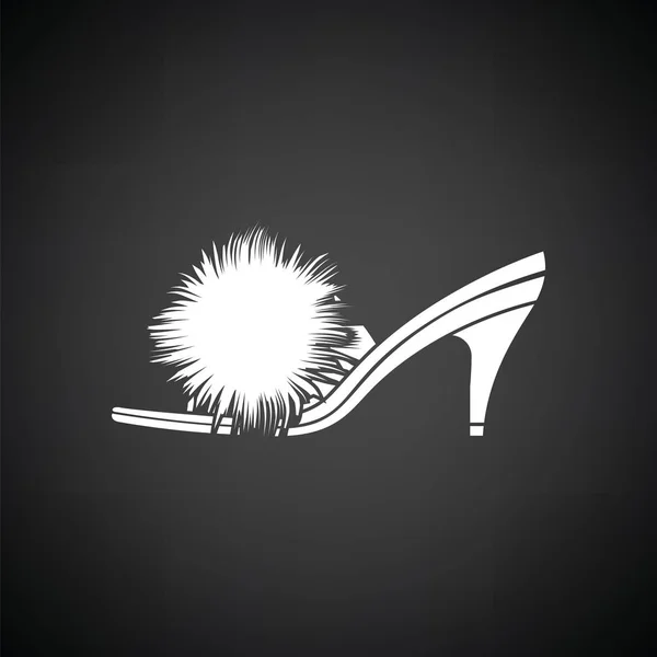 Woman pom-pom shoe icon — Stock Vector