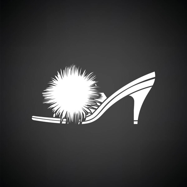 Woman pom-pom shoe icon
