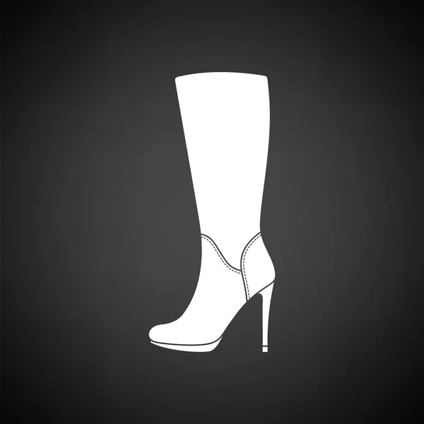 Otoño mujer tacón alto icono de la bota — Vector de stock