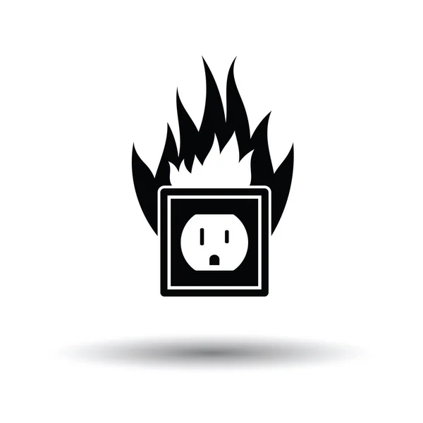 Electric outlet fire icon — Stock Vector