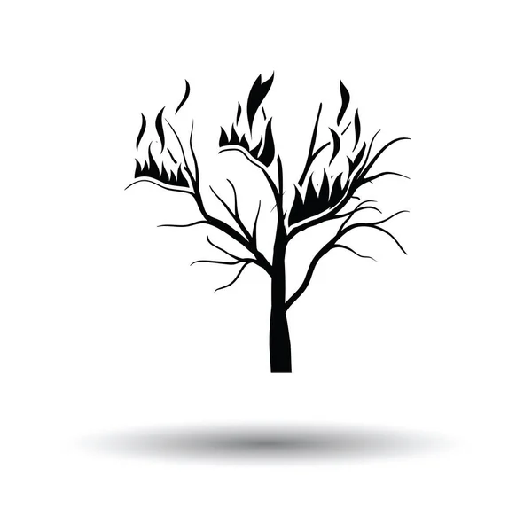 Ícone de fogo selvagem com design de sombra — Vetor de Stock