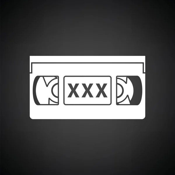 Video cassette met volwassen inhoud pictogram — Stockvector