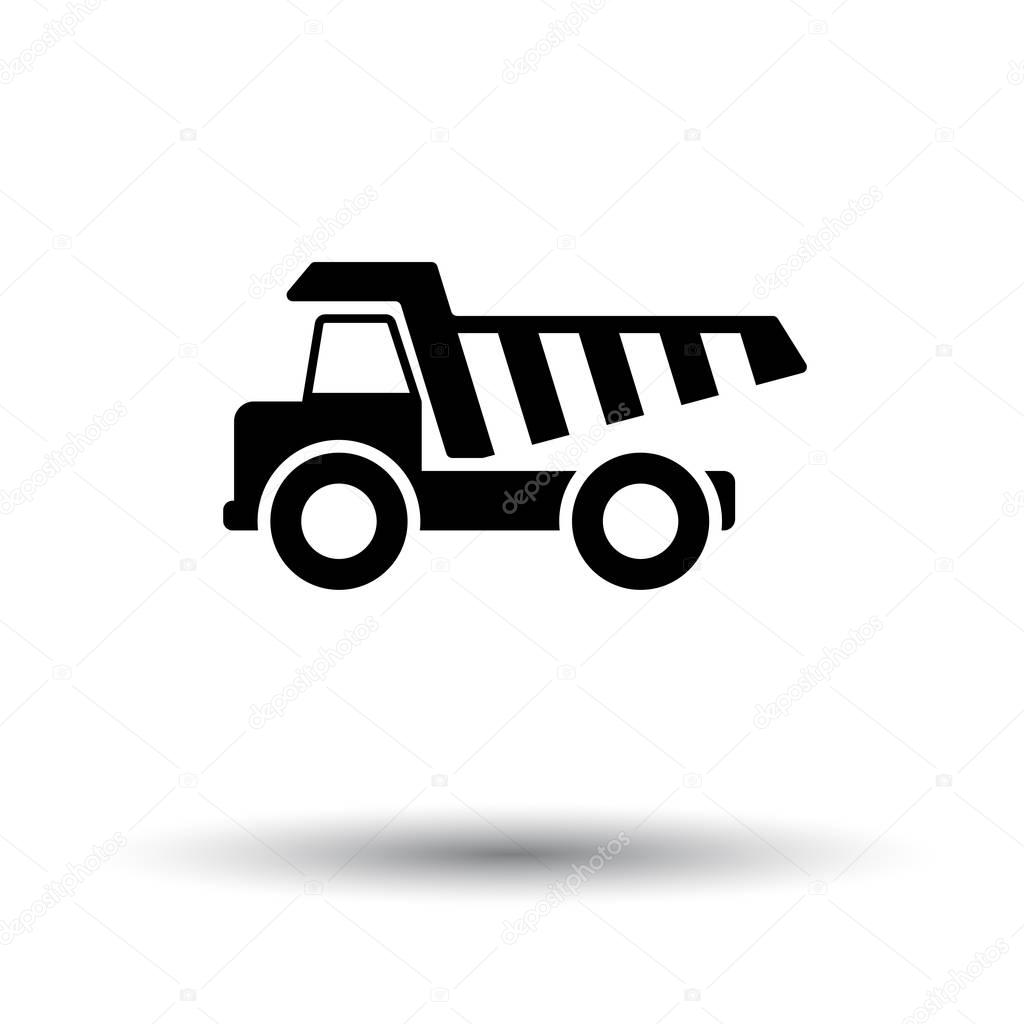 Black  icon of tipper. Vector illustration.