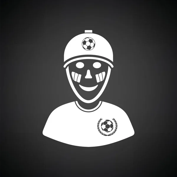 Fußballfan mit aufgemaltem Gesicht — Stockvektor