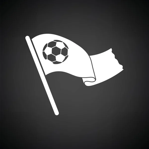 Aficionados al fútbol ondeando bandera — Vector de stock