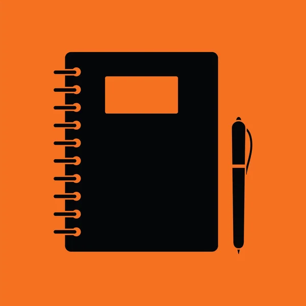 Esercizio libro con penna icona — Vettoriale Stock