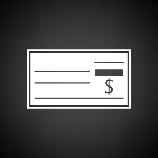 Icono cheque bancario — Archivo Imágenes Vectoriales